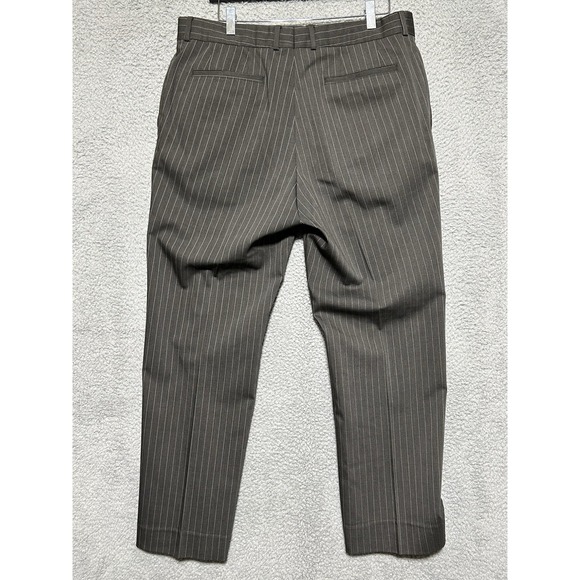 Hugo‎ Boss Virgin Wool Blend Pinstripe Dress Pants Pleated Gray 36x30 - Picture 13 of 14